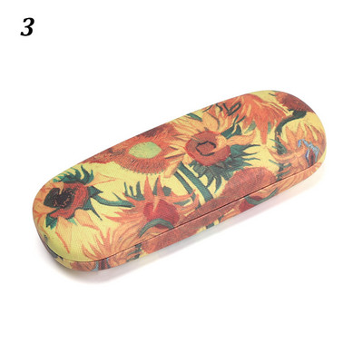 Cutie de ochelari de pictură în ulei de epocă pentru femei Husă portabilă pentru ochelari cu imprimeu floral Cutie de depozitare pentru ochelari de soare Cutie de protecție pentru ochelari de soare