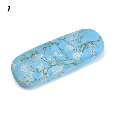 Cutie de ochelari de pictură în ulei de epocă pentru femei Husă portabilă pentru ochelari cu imprimeu floral Cutie de depozitare pentru ochelari de soare Cutie de protecție pentru ochelari de soare