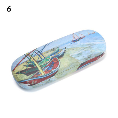 Cutie de ochelari de pictură în ulei de epocă pentru femei Husă portabilă pentru ochelari cu imprimeu floral Cutie de depozitare pentru ochelari de soare Cutie de protecție pentru ochelari de soare