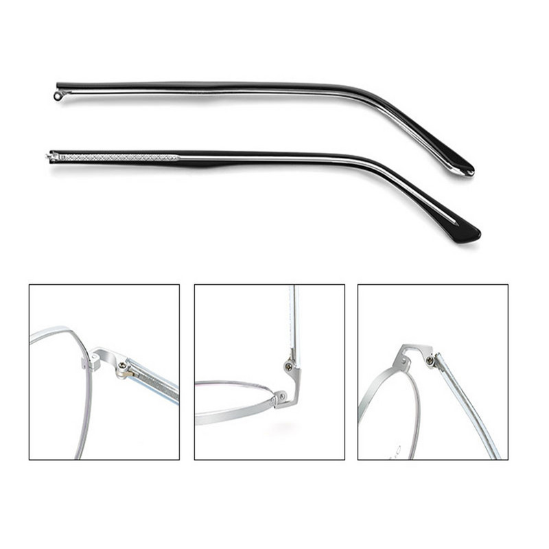 1 pora akinių dėtuvės, pakaitiniai metaliniai akiniai nuo saulės, rankos, akiniai, kojos, akiniai, lydinio strypų taisymas, hipoalerginiai