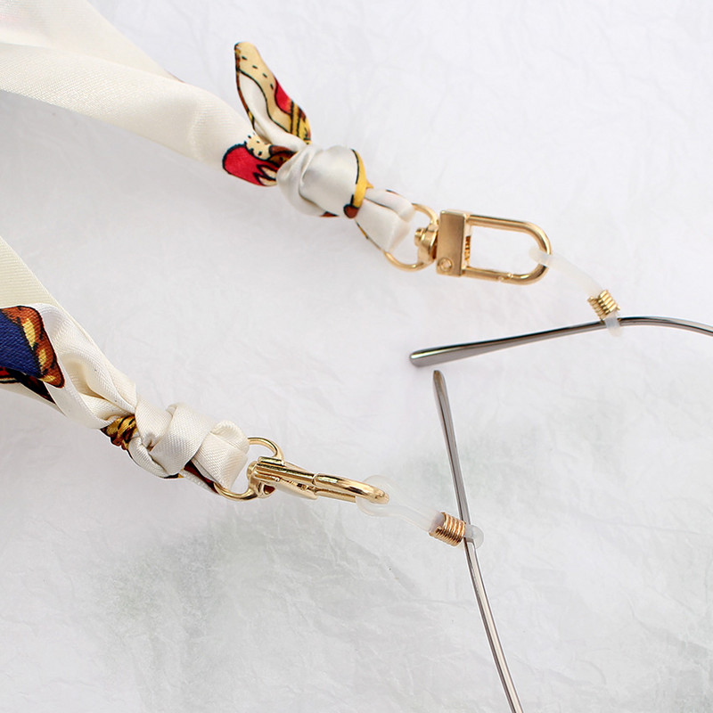 Selyem sál pántok Sál szemüveg lánc női divat bohém színes nyomda maszk Napkötők Zsinór ékszer Kiegészítők