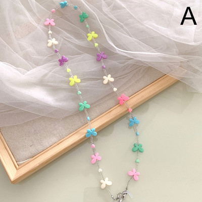 Női aranyos akasztómaszk lánctartó lányoknak fiúknak pillangószív nyaklánc szemüveg zsinór zsinór gyerekek diák nyak kötél pánt