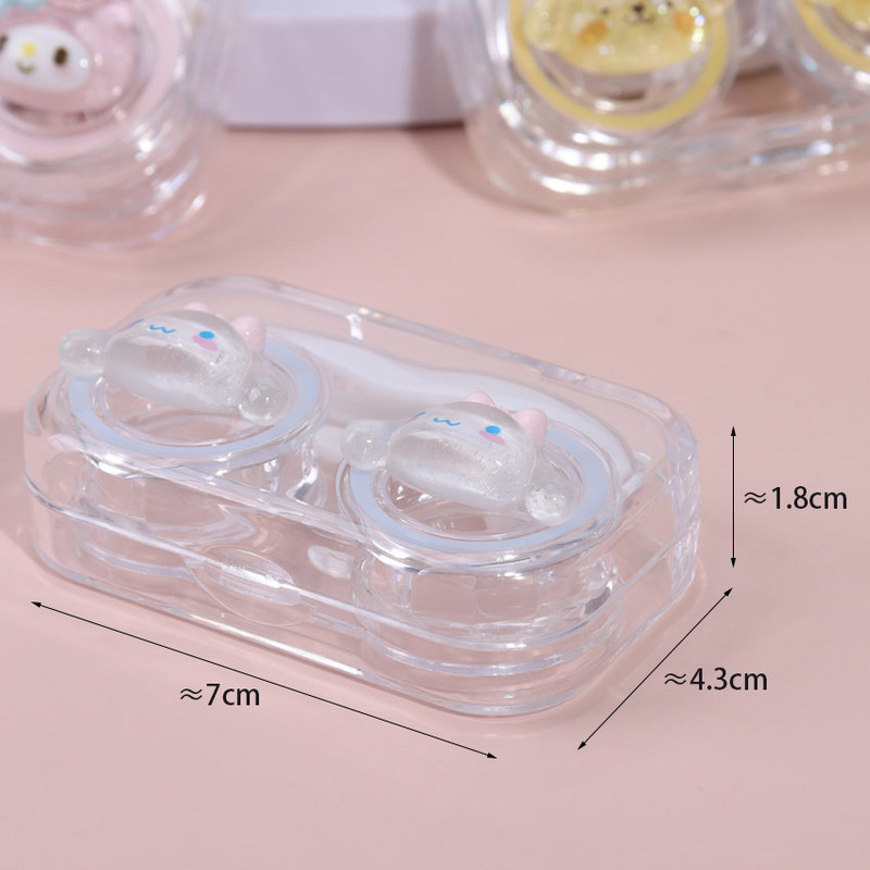 1 db Nem kell csavaros kupakot gumigyűrűvel. Aranyos rajzfilm, finom vaku, háromdimenziós dekorációs kontaktlencse kísérődoboz