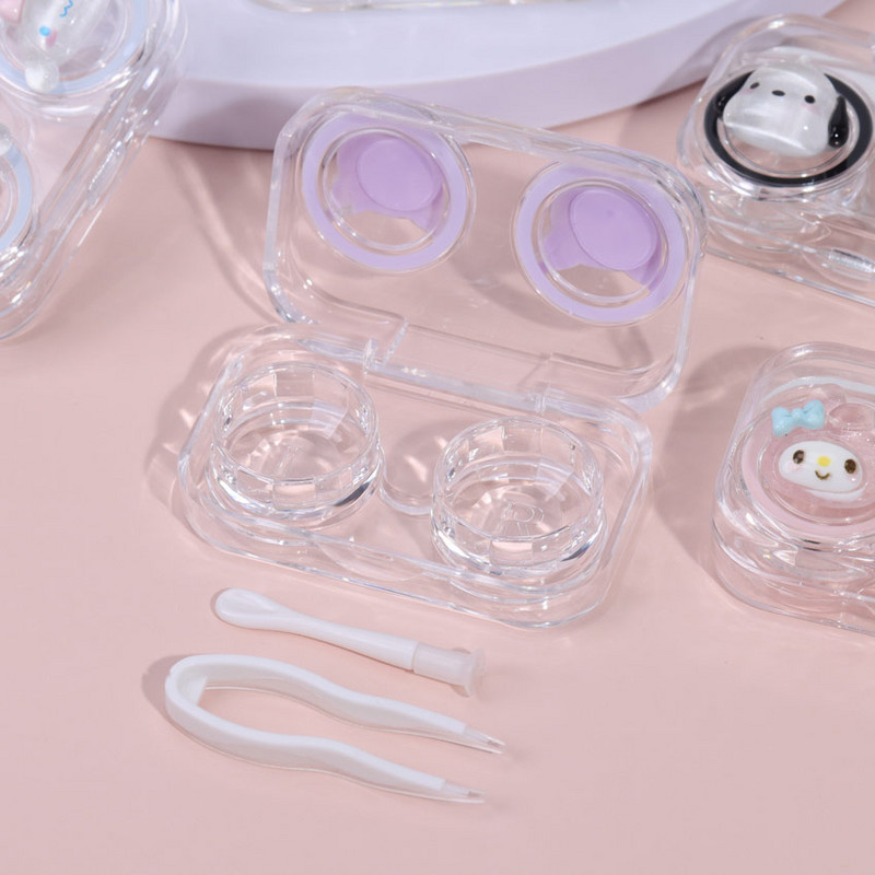 1 db Nem kell csavaros kupakot gumigyűrűvel. Aranyos rajzfilm, finom vaku, háromdimenziós dekorációs kontaktlencse kísérődoboz