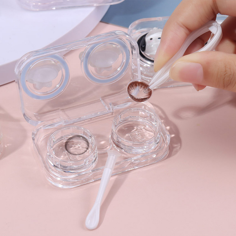 1 db Nem kell csavaros kupakot gumigyűrűvel. Aranyos rajzfilm, finom vaku, háromdimenziós dekorációs kontaktlencse kísérődoboz