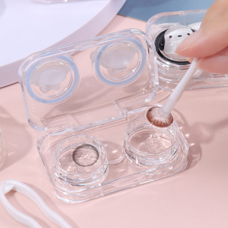 1 db Nem kell csavaros kupakot gumigyűrűvel. Aranyos rajzfilm, finom vaku, háromdimenziós dekorációs kontaktlencse kísérődoboz