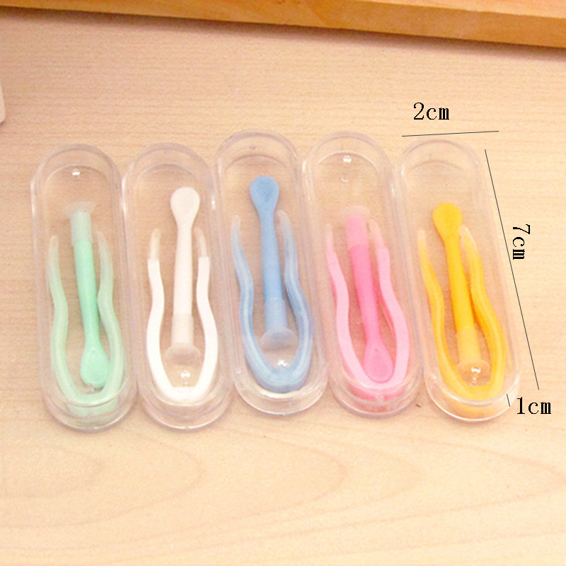 1Komplekteerige uus kontaktläätsede sisestaja eemaldaja mitmevärviline kontaktläätsede pintsetid ja imipulk spetsiaalsete klambrite tööriista jaoks