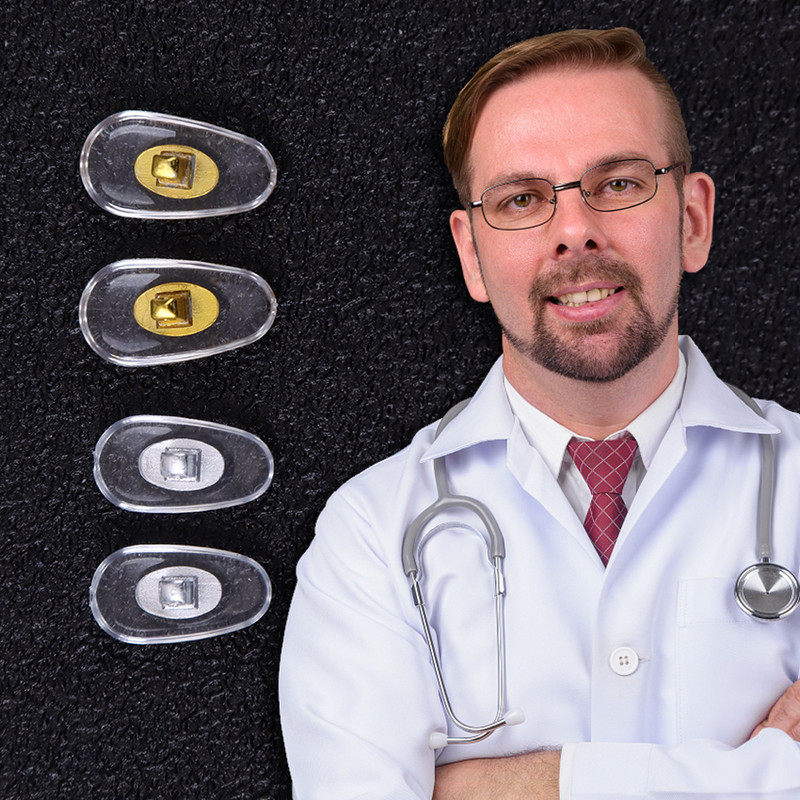 60 DB/30 pár/tétel csavaros orrtámasz PVC szemüveg csúszásgátló alumínium vezető orrpárnák kényelmes szilikon orrpárna