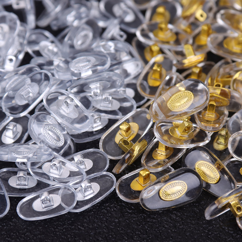 60 DB/30 pár/tétel csavaros orrtámasz PVC szemüveg csúszásgátló alumínium vezető orrpárnák kényelmes szilikon orrpárna