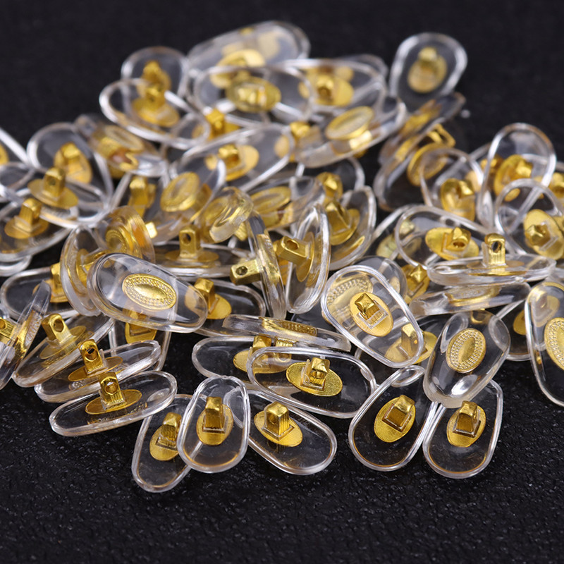 60 DB/30 pár/tétel csavaros orrtámasz PVC szemüveg csúszásgátló alumínium vezető orrpárnák kényelmes szilikon orrpárna