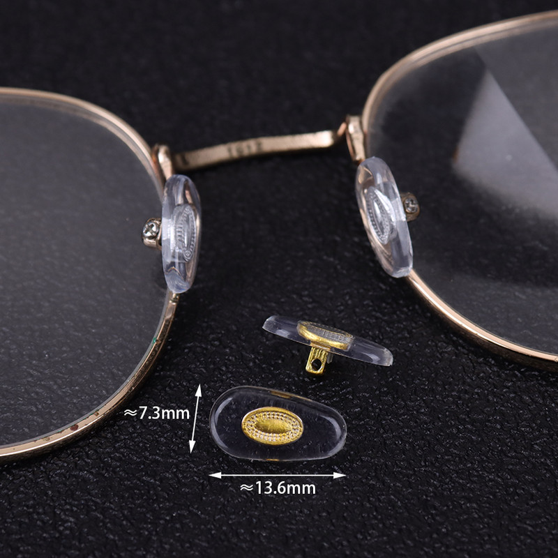 60 DB/30 pár/tétel csavaros orrtámasz PVC szemüveg csúszásgátló alumínium vezető orrpárnák kényelmes szilikon orrpárna