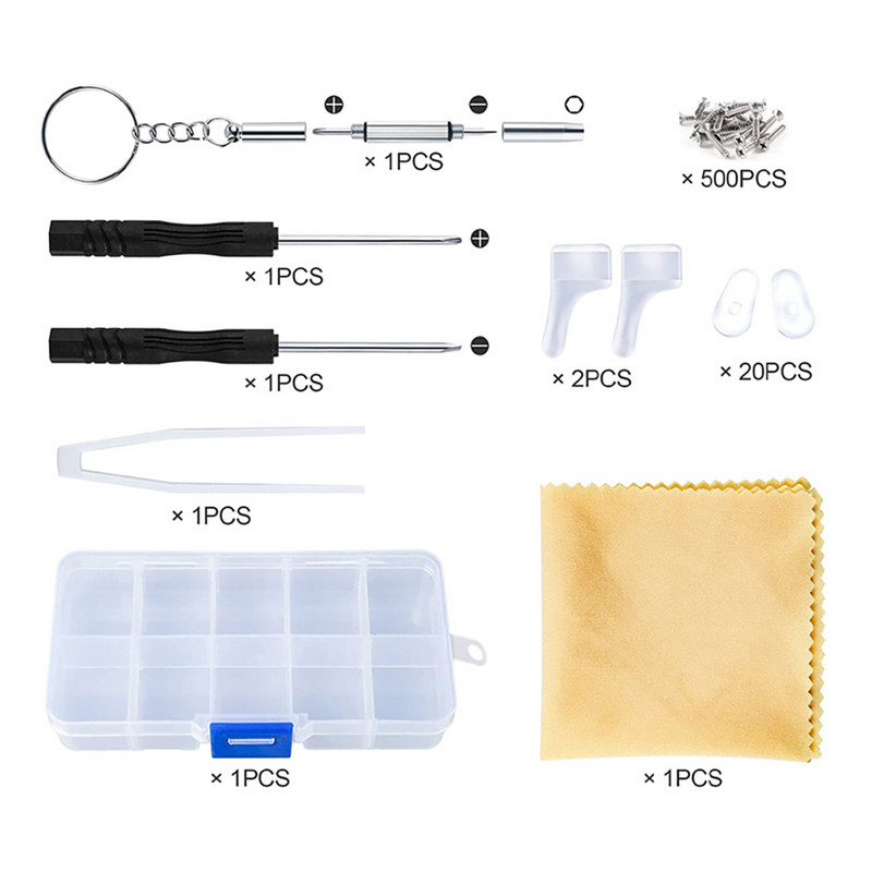 1 dobozos szemüvegjavító készlet professzionális kézi csere szilikon keretes orrpárna napszemüveg szerszámok kiegészítők