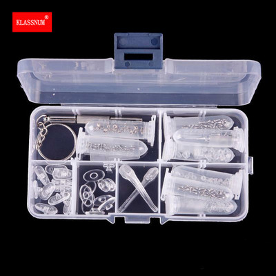 1 szett Szemüvegjavító eszközkészlet Szemüvegek Szemüvegek Napszemüvegek Óra javítás Csavarok Anyák Párnák Horgok Csavarhúzó Szerszám dobozzal