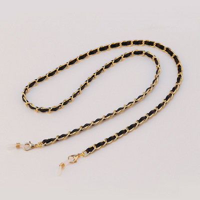 PU bőr napszemüveg láncmaszk tartó zsinór zsinór Fém link kábeltartó nyakszíj kötél húr szemüveg kiegészítők