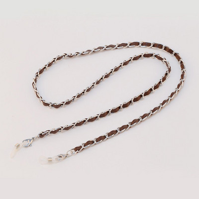 PU bőr napszemüveg láncmaszk tartó zsinór zsinór Fém link kábeltartó nyakszíj kötél húr szemüveg kiegészítők