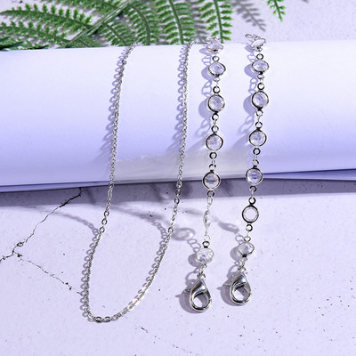 MOON GIRL Crystal Pearl napszemüveg lánc nyak zsinór gyöngyök olvasószemüveg tartó elegáns divat női maszk szíj Drpshipping