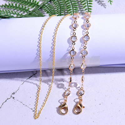 MOON GIRL Crystal Pearl napszemüveg lánc nyak zsinór gyöngyök olvasószemüveg tartó elegáns divat női maszk szíj Drpshipping