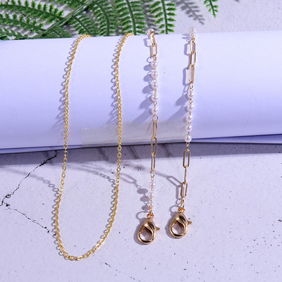 MOON GIRL Crystal Pearl napszemüveg lánc nyak zsinór gyöngyök olvasószemüveg tartó elegáns divat női maszk szíj Drpshipping