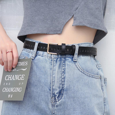 Állítható PU bőr női ruha övek vékony vékony női derék övek pánt arany színű csat női övek pasek damski