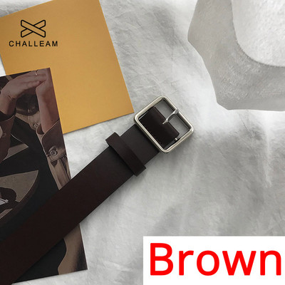 2021 PU bőr öv női négyszögletes csatos tűs csatos farmer fekete öv elegáns luxus márka díszes vintage szíj női 404