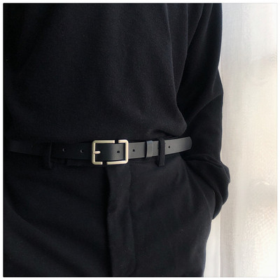 2021 PU bőr öv női négyszögletes csatos tűs csatos farmer fekete öv elegáns luxus márka díszes vintage szíj női 404