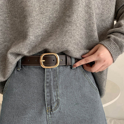 2021 PU bőr öv női négyszögletes csatos tűs csatos farmer fekete öv elegáns luxus márka díszes vintage szíj női 404