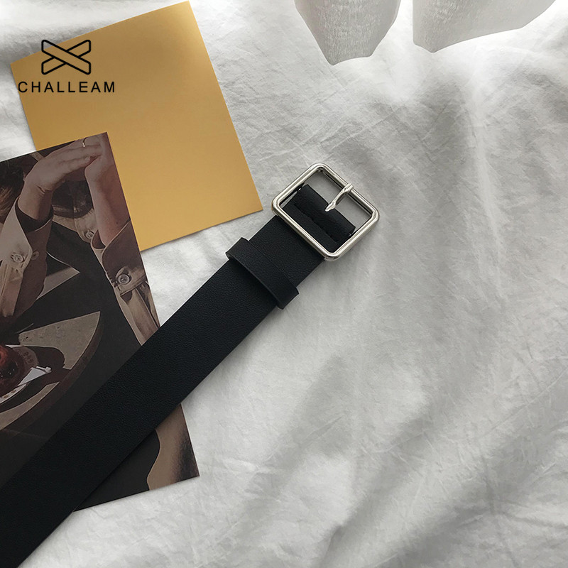 2021 PU bőr öv női négyszögletes csatos tűs csatos farmer fekete öv elegáns luxus márka díszes vintage szíj női 404