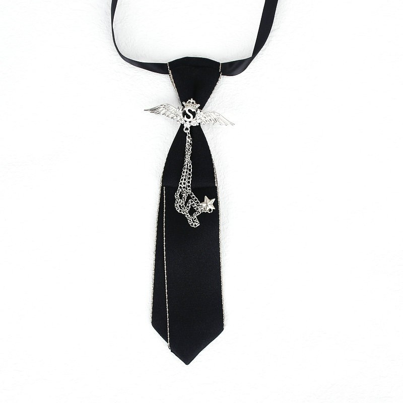 Rankų darbo juodo kaspino kaklaraištis iš krištolinio krištolinio akmens papuošalai Vyriški marškiniai Karšta nauja mergaičių apykaklė Kaklo kaklaraiščiai Mokyklinė uniforma moteriška kaklaraištis