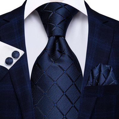 Hi-Tie Blue Business Solid 100% selyem férfi nyakkendő nyakkendő 8,5 cm férfi nyakkendő Formális Luxus Esküvő Kiváló minőségű Gravata