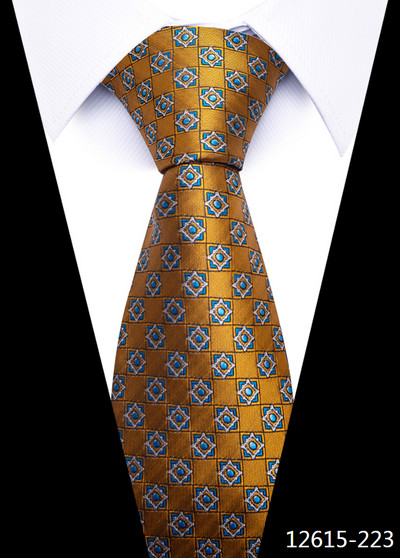 8 cm Nyakkendő Férfi Gravatas Klasszikus Sok szín Legújabb dizájn Selyem Nyakkendő Ing Kiegészítők Csíkos égkék Férfi Iroda