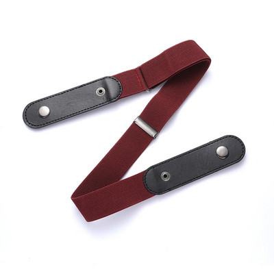 Új női öv csat nélkül, tömör övek Zökkenőmentes Jean nadrág ruha, állítható, rugalmas deréköv Elegáns láthatatlan derékpánt