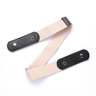 Új női öv csat nélkül, tömör övek Zökkenőmentes Jean nadrág ruha, állítható, rugalmas deréköv Elegáns láthatatlan derékpánt