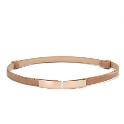 Övruha egyszerű sokoldalú Divat Női Bőr öv Vékony Vékony Fém Arany Elasztikus Csat Derékpánt Öv Ruha Kiegészítők