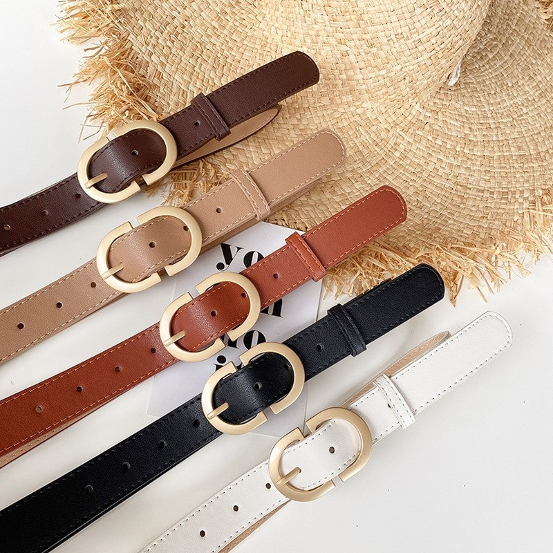 Divatos bőr övek nőknek Egyszerű mentális tűs csat lányoknak vékony öv farmer farmer ruha szoknya Luxus márka Retro derékpánt