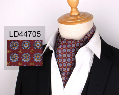 Jacquard virágos Paisley férfi kesudió nyakkendő Esküvői Cravat Ascot Scrunch Self Brit Gentleman poliészter puha nyakkendő luxus