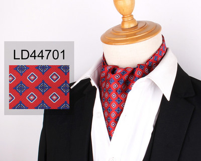Jacquard virágos Paisley férfi kesudió nyakkendő Esküvői Cravat Ascot Scrunch Self Brit Gentleman poliészter puha nyakkendő luxus