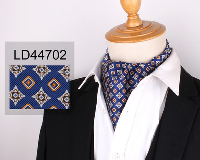 Jacquard virágos Paisley férfi kesudió nyakkendő Esküvői Cravat Ascot Scrunch Self Brit Gentleman poliészter puha nyakkendő luxus