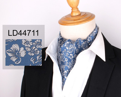 Jacquard virágos Paisley férfi kesudió nyakkendő Esküvői Cravat Ascot Scrunch Self Brit Gentleman poliészter puha nyakkendő luxus