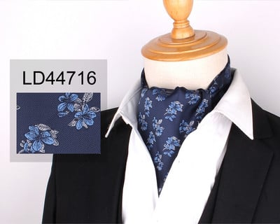Jacquard virágos Paisley férfi kesudió nyakkendő Esküvői Cravat Ascot Scrunch Self Brit Gentleman poliészter puha nyakkendő luxus