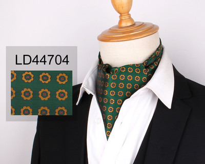 Jacquard virágos Paisley férfi kesudió nyakkendő Esküvői Cravat Ascot Scrunch Self Brit Gentleman poliészter puha nyakkendő luxus