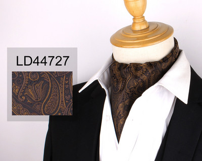Jacquard virágos Paisley férfi kesudió nyakkendő Esküvői Cravat Ascot Scrunch Self Brit Gentleman poliészter puha nyakkendő luxus