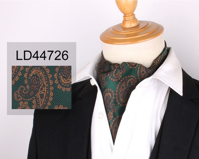 Jacquard virágos Paisley férfi kesudió nyakkendő Esküvői Cravat Ascot Scrunch Self Brit Gentleman poliészter puha nyakkendő luxus