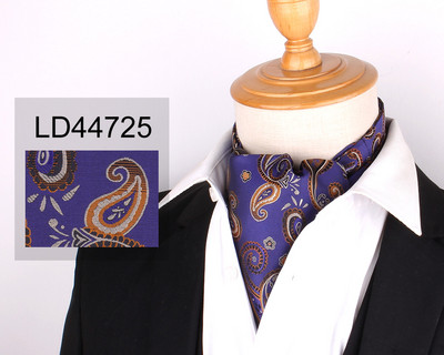 Jacquard virágos Paisley férfi kesudió nyakkendő Esküvői Cravat Ascot Scrunch Self Brit Gentleman poliészter puha nyakkendő luxus