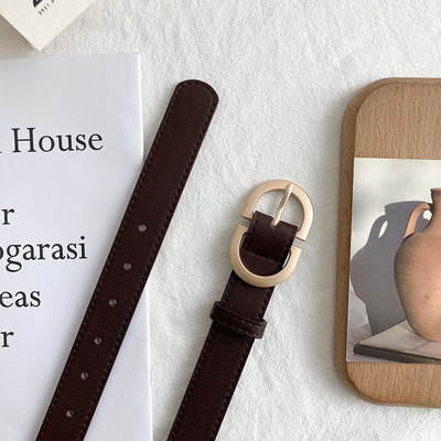 105 cm női divat öv Egyszerű fém csatos öv női fekete öltöny Farmer ruházati kiegészítők