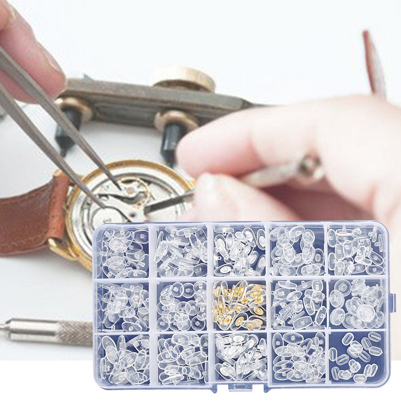 Új 150 pár/doboz szilikon orrpárna szemüveghez Puha orrpárna szemüveghez napszemüveg csavarok szemüveghez javító készlet