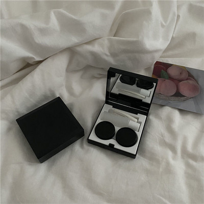 Szilárd kontaktlencsék tárolódoboza, fekete, elegáns lencsetartó Női Ins Kiváló minőségű kontaktlencsetok Férfi hordozható utazási készlet