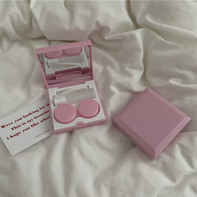 Szilárd kontaktlencsék tárolódoboza, fekete, elegáns lencsetartó Női Ins Kiváló minőségű kontaktlencsetok Férfi hordozható utazási készlet