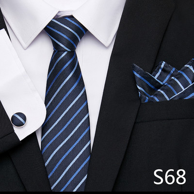 Divatmárka Ünnepi ajándék nyakkendő zseb Négyzetek Mandzsettagomb szett Nyakkendő Férfi Ingek Kiegészítők Aranykockás