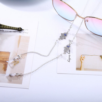 Vintage fekete denevér szemüveg lánc uniszex napszemüveg zsinór tartó fém zsinór olvasó szemüveg szíj maszk lánc lóg a nyakon ékszerek