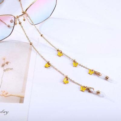 Vintage fekete denevér szemüveg lánc uniszex napszemüveg zsinór tartó fém zsinór olvasó szemüveg szíj maszk lánc lóg a nyakon ékszerek